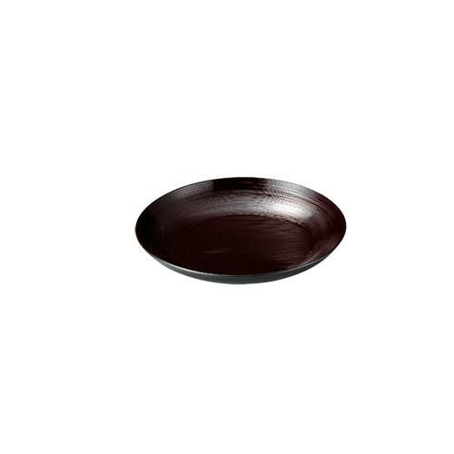 丸皿 刷毛目小判皿新溜 /宴会単品