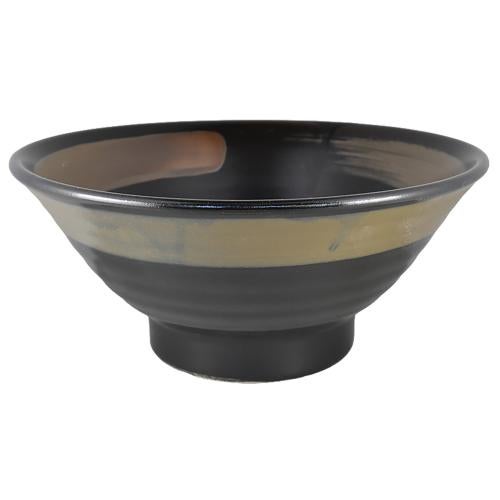02840833 柚子黒金茶刷毛 6.5丼 18.5×8.6cm 容量:930cc