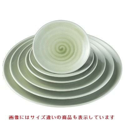 盛皿 渦潮皿ヒワグリーン尺3寸