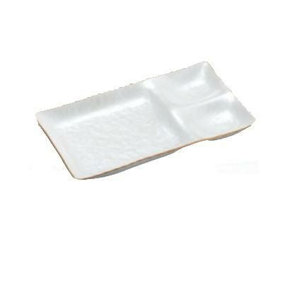 プレート ツーコンビプレート白アクア渕金