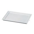 尺0寸長手懐石プレート白アクア渕白 ハード塗  幅302 奥行217 高さ12  樹脂製