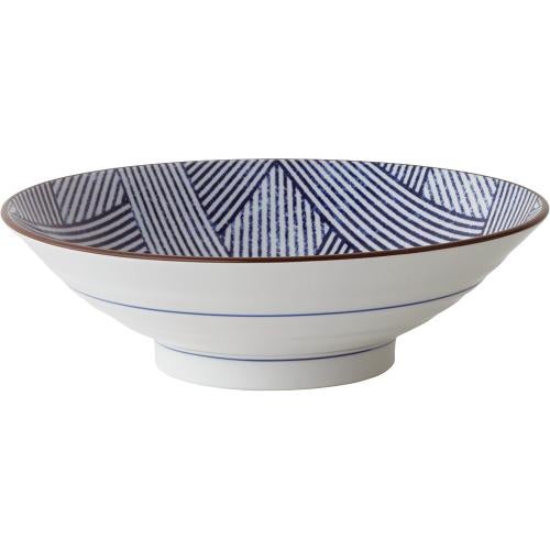 03920375 縞格子 8寸麺鉢 24.5×7.5cm