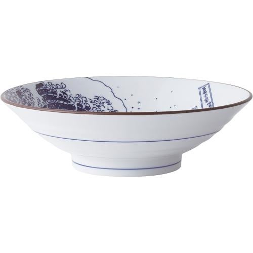 03950375 北斎富士 8寸麺鉢 24.5×7.5cm