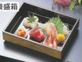 盛器 花鼓盛箱グリーン透き底黒塗