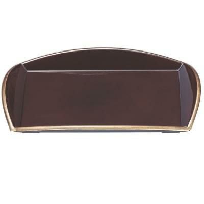 盛皿 (大)長手四季皿溜天金