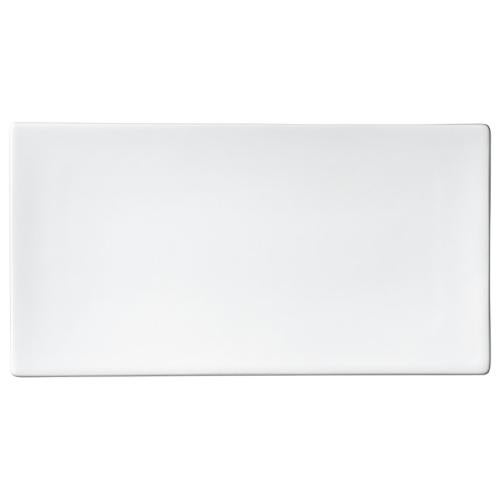 00001301 白 21cm細焼物皿 21×11×1.6cm