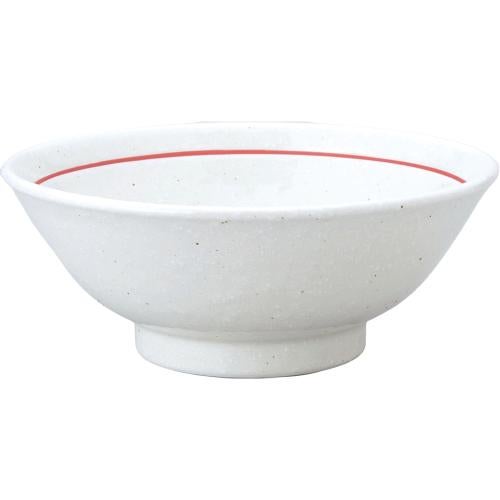 00350902 粉引赤ライン 反高台22cm丼 21.5×8.6cm 容量:1400cc