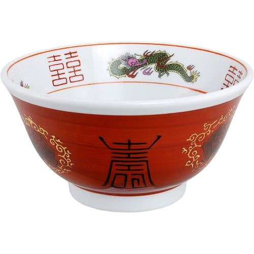 01080923 赤巻三ツ竜唐草牡丹 反19cm深丼 18.8×9.8cm 容量:1350cc