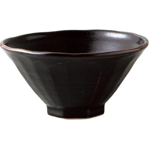 01580450 柚子黒天目 八角6.3丼 19×9.7cm 容量:1160cc