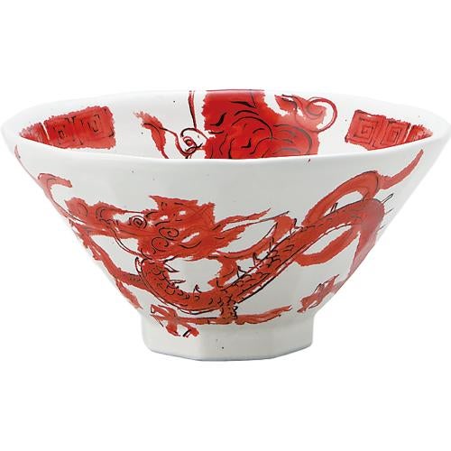 01670450 龍虎赤 八角6.3丼 19×9.7cm 容量:1160cc