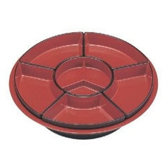 ビュッフェプレート 新尺3寸回転台 仕切朱天黒付