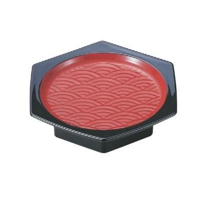 六角静海皿外黒内朱天黒/樹脂製