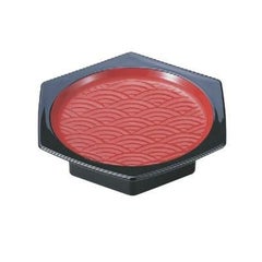 六角静海皿外黒内朱天黒/樹脂製