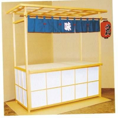 組立式屋台 白木アクリル板仕様 11-455-4 幅1800×奥行800×高さ2100(mm) 【送料別】