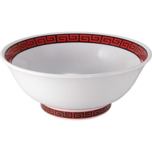 03610059 黒ボーダー(赤)丸反7寸丼 20.8×8.3cm 容量:1310cc