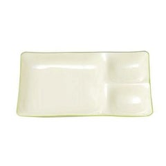 耐熱ツーコンビプレートアイボリーグリーン/樹脂製/ビュッフェ取皿