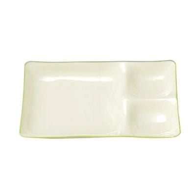 耐熱ツーコンビプレートアイボリーグリーン/樹脂製/ビュッフェ取皿