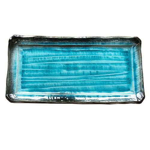 【飲食店定番】TB 均窯スカイブルー 43cm 角大皿