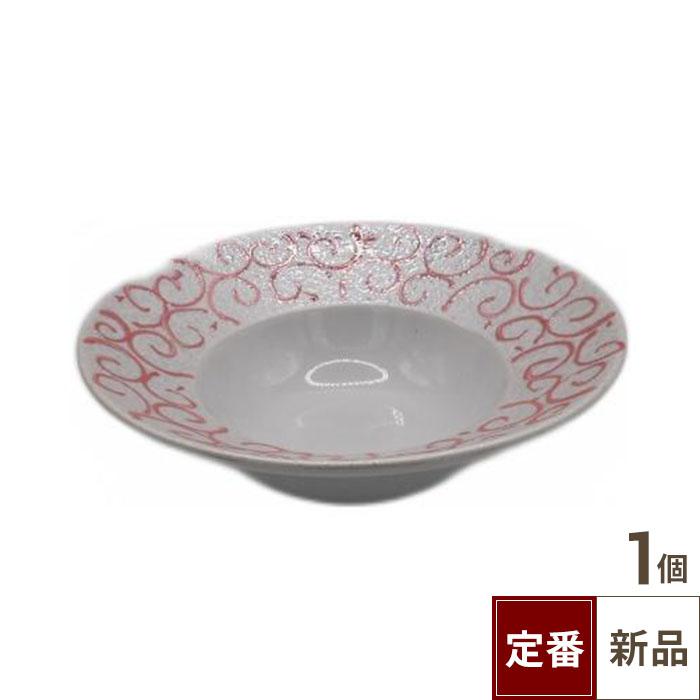 【飲食店定番】TB 渕赤唐草ラスター リム付鉢/（15.3cm）