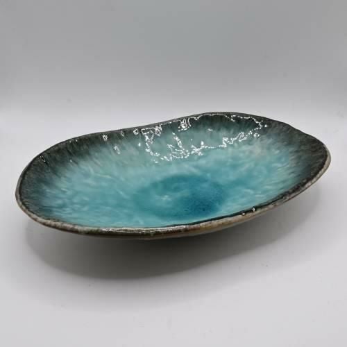 TB 均窯スカイブルー 和紙楕円皿