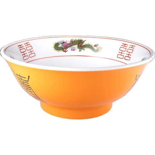 03780059 オレンジ三ッ竜 丸反7寸丼 20.8×8.3cm