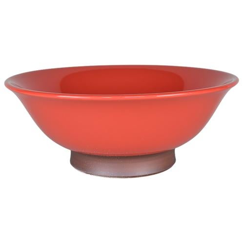02770714 サビレッド 7寸反高台丼 21.2×8.4cm 容量:1200cc