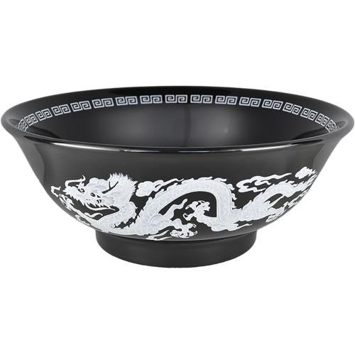 03190449 竜華(白) 黒釉丸反7寸丼(RF) 20.8×8.3cm 容量:1310cc