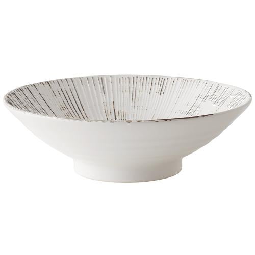 03441327 錆粉引 千段8寸麺鉢 24.5×7.5cm
