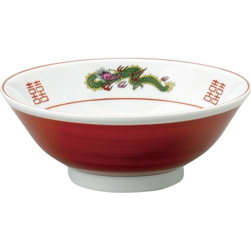 04050904 赤巻三ツ竜 反高台20cm丼 19.6×7.7cm 容量:1070cc