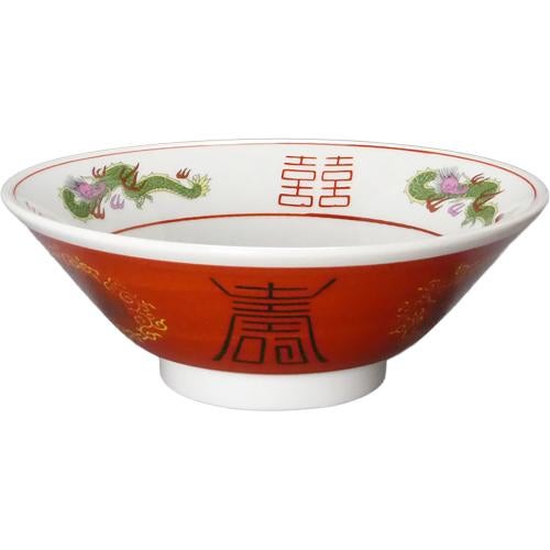 01080065 赤巻三ツ竜唐草牡丹 切立6.3丼 19.5×6.9cm