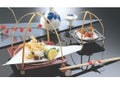 盛器 (小)円月手付盛器黒天金