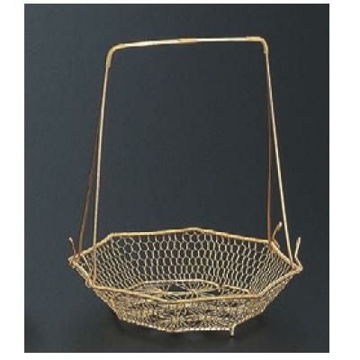 かご (大)八角ゴールド手提籠
