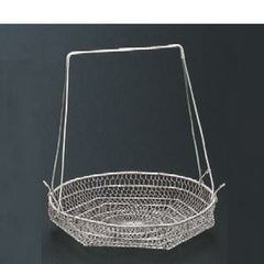 かご (大)丸型シルバー手提籠
