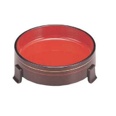 盛器 三ツ足盛器茶パール二色ライン