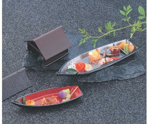 盛器 笹舟黒内銀雅