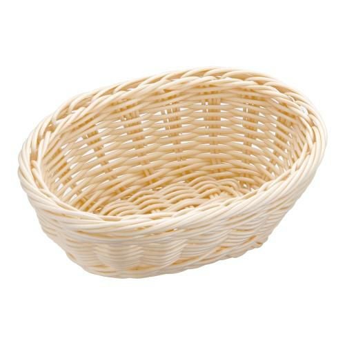 樹脂バスケット 小判型 白 91-068A