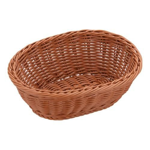 樹脂バスケット 小判型 茶 91-070B