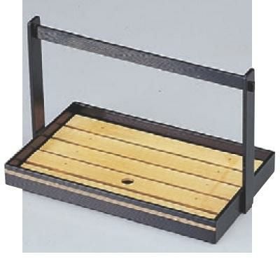 盛器 尺0寸長手手提盛器金ライン入(白木目皿付)