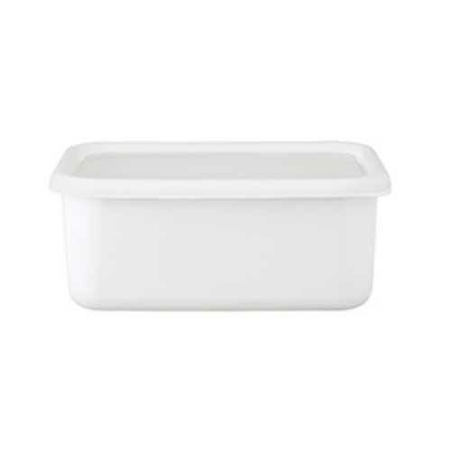 【コンテ ホーロー深型角容器L KE-DL・LW リリーホワイト】 幅200×奥行155×高さ80(mm)/業務用/グループA