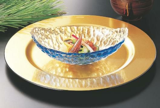 プレート 31φサービスプレート 金雅底黒塗/洋食器/パーティ大皿