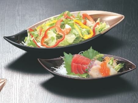 盛器 (小)しずく鉢ブラウンメタ/黒裏黒塗