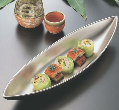 盛器 9寸両舟盛器総銀塗