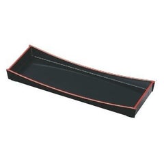 盛器 尺0寸舟型盛込器黒天朱