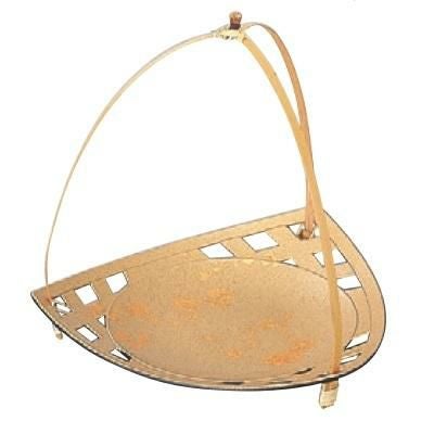 かご 手付三角皿色紙金箔 SH塗