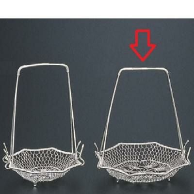 かご (中)八角シルバー手提籠