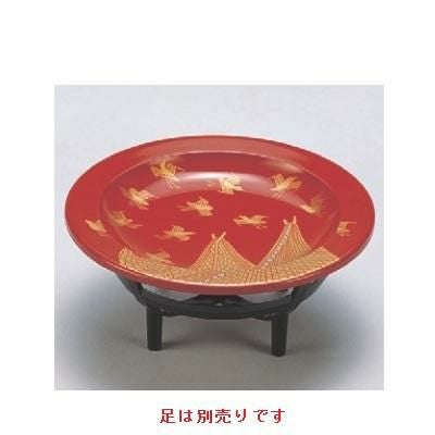 盛器 将軍盛器朱網千鳥(足別売)