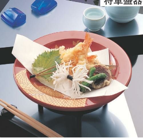 盛器 将軍盛器朱網千鳥(足別売)