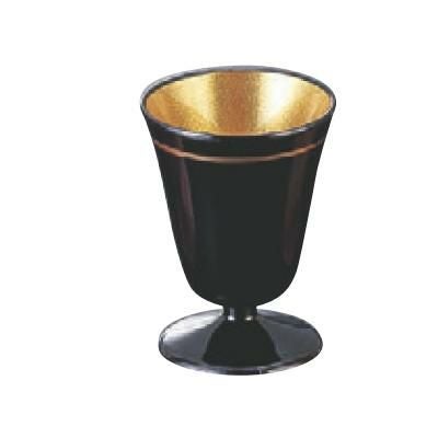 ワイングラス ミニワイングラス黒内金雅金線