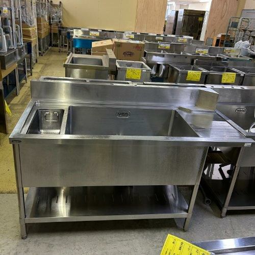 中古】一槽ソイルドシンク 左掛(TB用) BGあり 幅1240×奥行650×高さ800