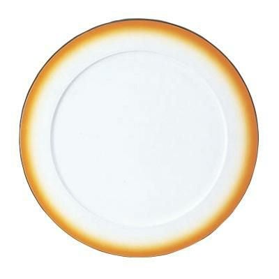 プレート 33φサービスプレート オレンジぼかし渕黒/洋食器